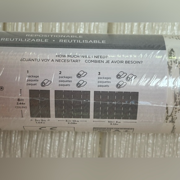 NuWallpaper NU2394 White Treetops Peel & Stick Wallpaper Roll - Picture 5 of 5